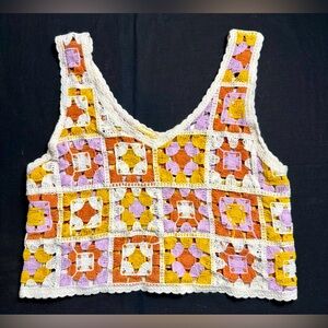 Love Riche Crochet Granny Square Top Size S/M